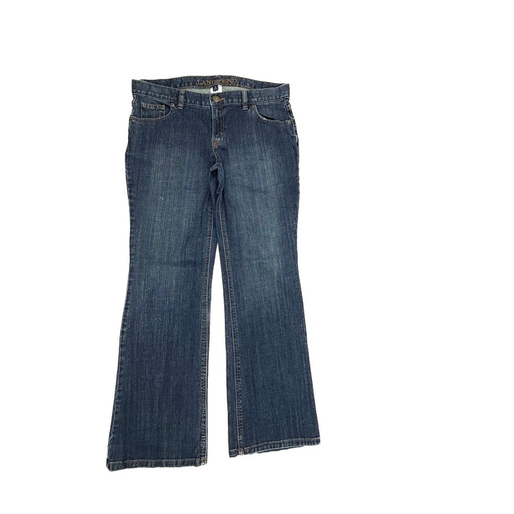 Lands' End Bootcut Women's size 12 Dark Wash Blue Denim Jeans